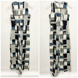 Wollner Abstract Print Sleeveless Wide Leg Jumpsuit Size P